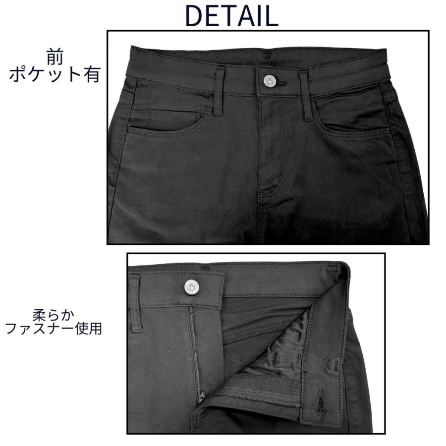 ストレートパンツ レディース 黒 ブラックパンツ 仕事用 美脚 ストレッチ ウエストゴム 色落ちしにくい 股下70cm オフィス 事務服 S-3L