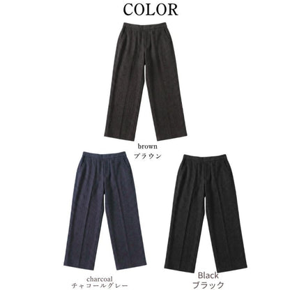 シニアパンツ レディース 股下60cm 丈直し不要 ストレッチ 総ゴム 毛玉になりにくい 裏ベロア 春夏 秋冬 M L LL 3L 婦人 高齢者