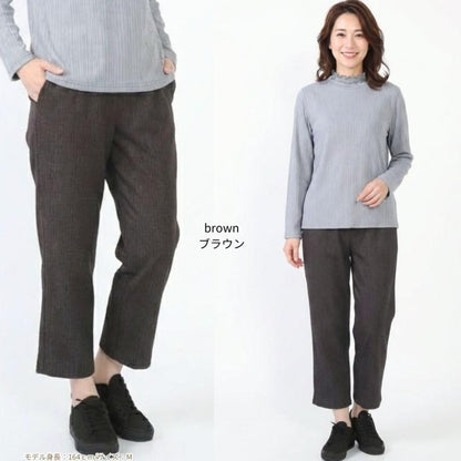 シニアパンツ レディース 股下60cm 丈直し不要 ストレッチ 総ゴム 毛玉になりにくい 裏ベロア 春夏 秋冬 M L LL 3L 婦人 高齢者