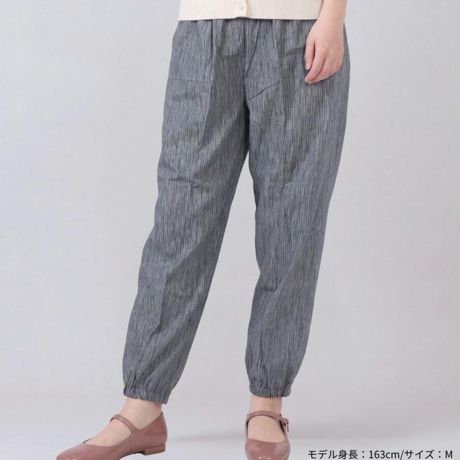 もんぺ レディース 日本製 高島ちぢみ 綿100％ 夏用 涼しい ウエストゴム 裾ゴム シニアパンツ M L LL 3L