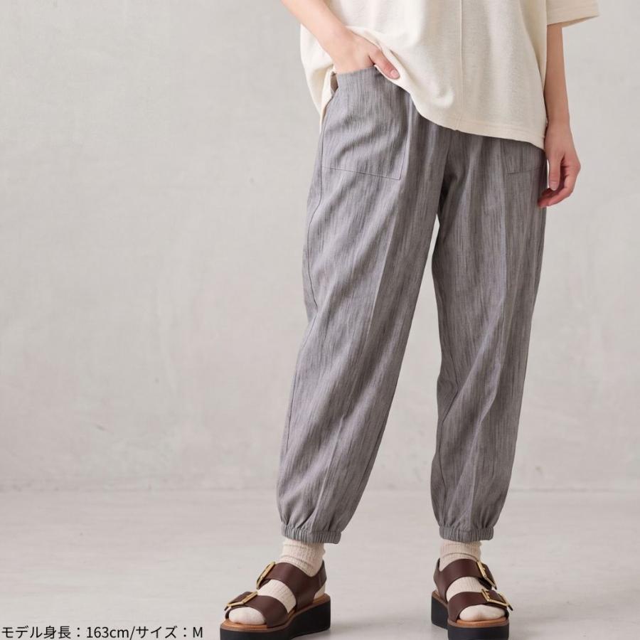 もんぺ レディース 日本製 高島ちぢみ 綿100％ 夏用 涼しい ウエストゴム 裾ゴム シニアパンツ M L LL 3L