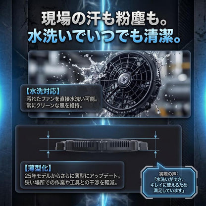 ファン付き作業服 20V ファンバッテリーセット S-AIR SA-126 最大風量102L/秒 水洗い 薄型 急速充電 2026年 0件のレビュー