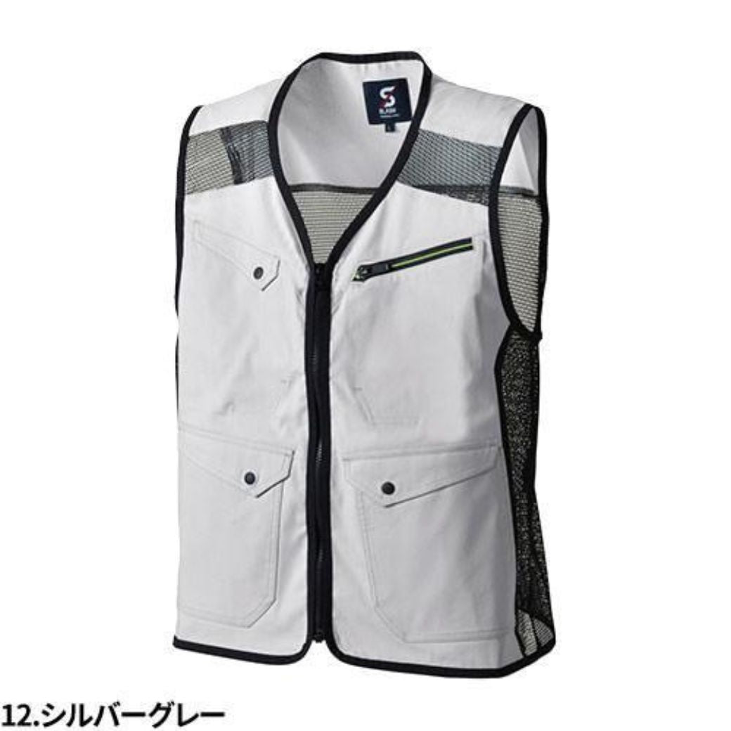 メッシュベスト メンズ 多機能ベスト 作業ベスト 軽量 通気性 ストレッチ ポケット 前開き 夏 アウトドア 釣り カメラ 撮影 作業着 S-5L