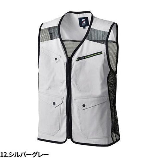 メッシュベスト メンズ 多機能ベスト 作業ベスト 軽量 通気性 ストレッチ ポケット 前開き 夏 アウトドア 釣り カメラ 撮影 作業着 S-5L