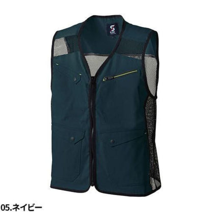 メッシュベスト メンズ 多機能ベスト 作業ベスト 軽量 通気性 ストレッチ ポケット 前開き 夏 アウトドア 釣り カメラ 撮影 作業着 S-5L